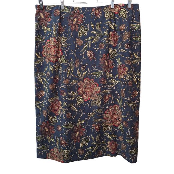Vtg Studio Works Midi Skirt Womens 24W Blue Bohemian Boho Coquette Country - Picture 1 of 13